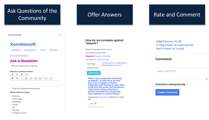 QuestionTap is a Q&A platform for engaging your community's collective wisdom.